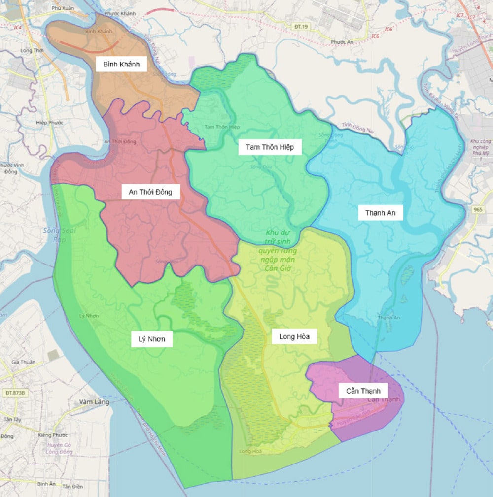 Map of Can Gio District 